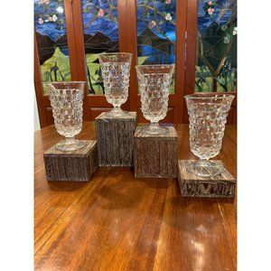 Fostoria Clear Glass Americana Footed Cordials.